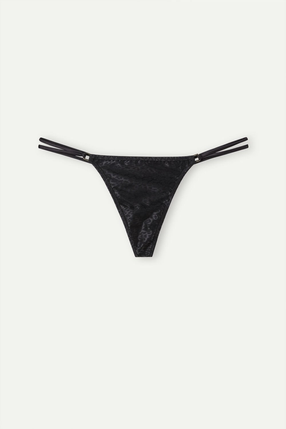 Black - 019 - Black Intimissimi Cool Minimal String Thong | VLOM-76098