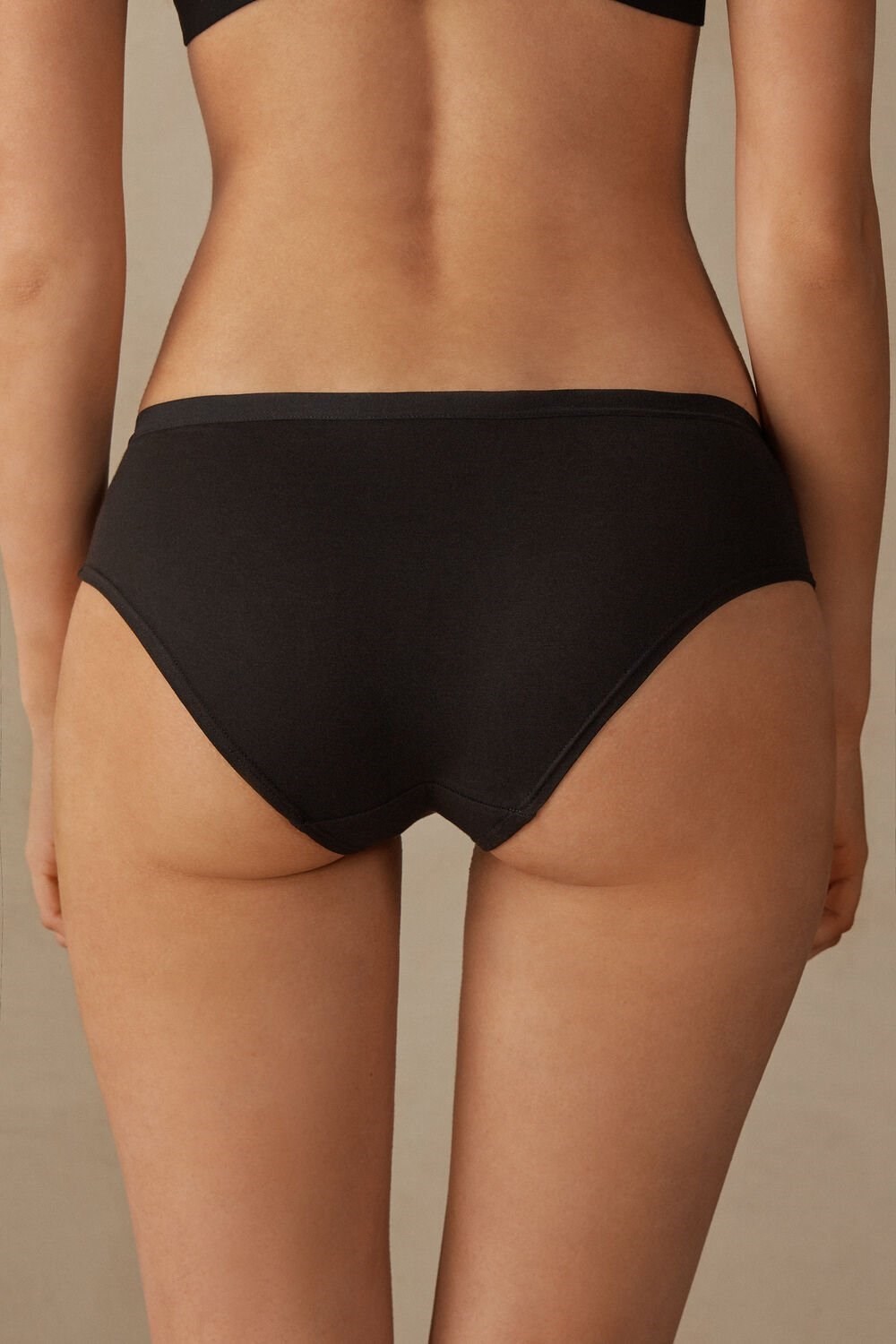 Black - 019 - Black Intimissimi Cozy Panties in Cotton | PZUF-12807