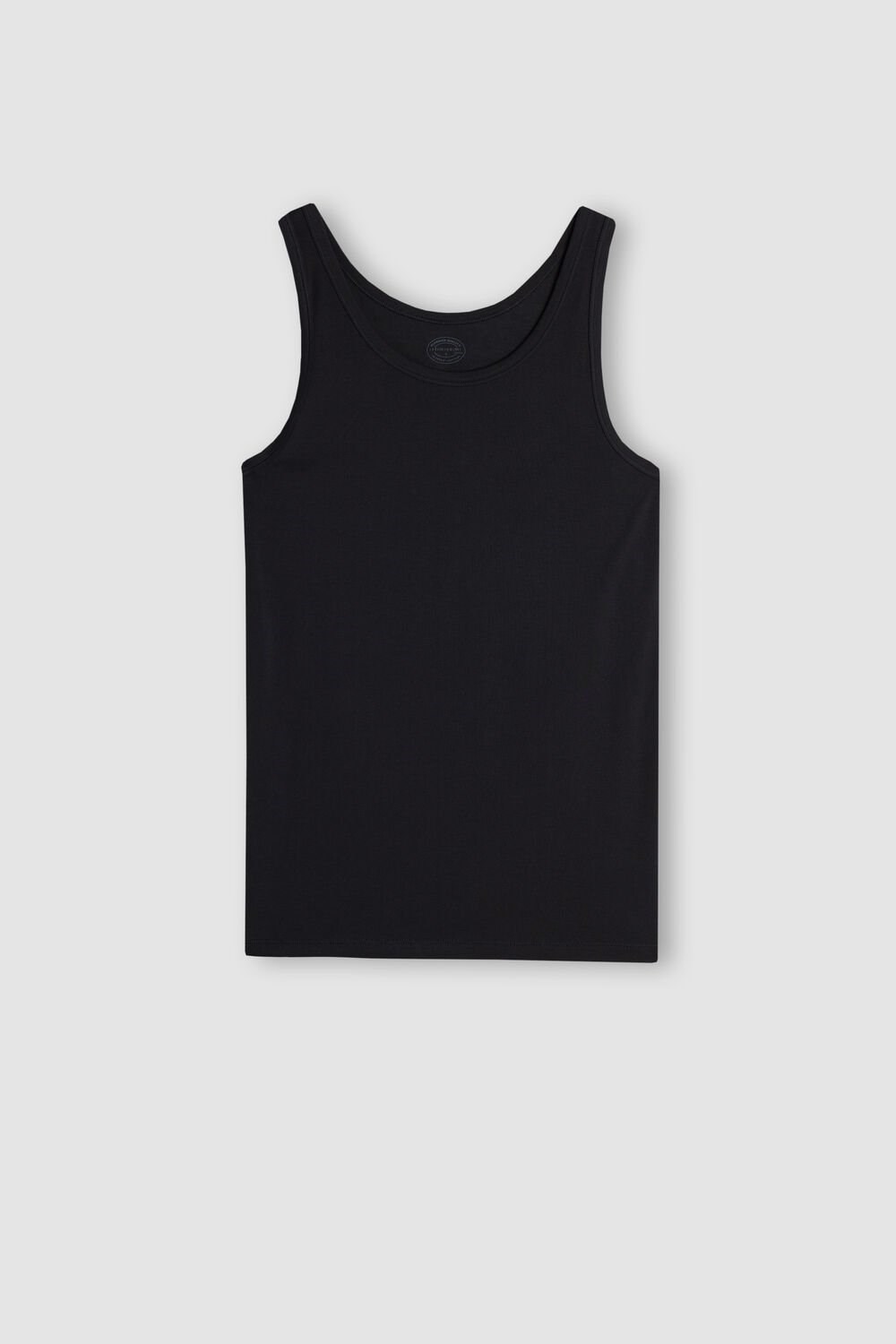 Black - 019 - Black Intimissimi Crew Neck Tank Top | TQNZ-86097