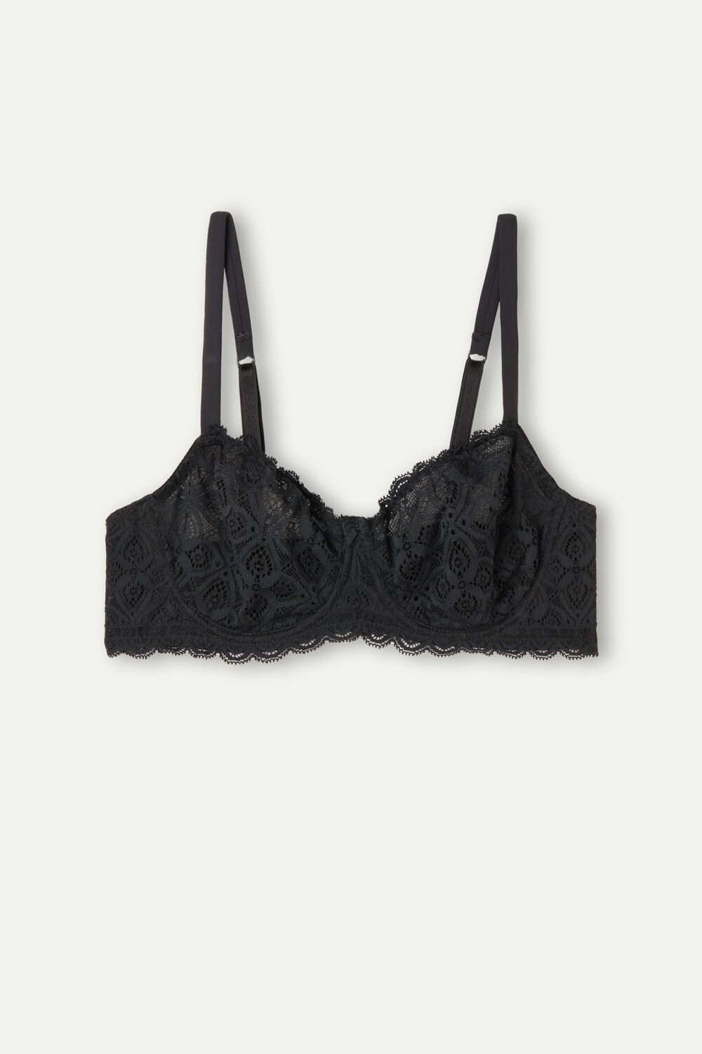 Black - 019 - Black Intimissimi Daniela Balconette Bra in Lace | UELX-59217