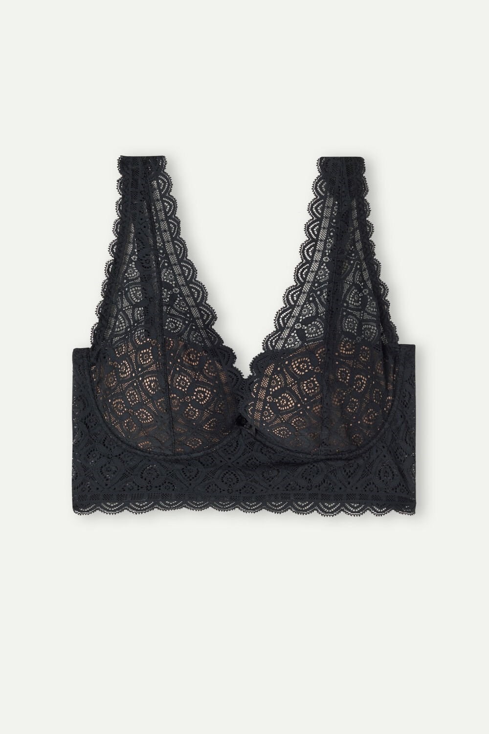 Black - 019 - Black Intimissimi Eleonora Balconette Bra in Lace | BNQY-23805