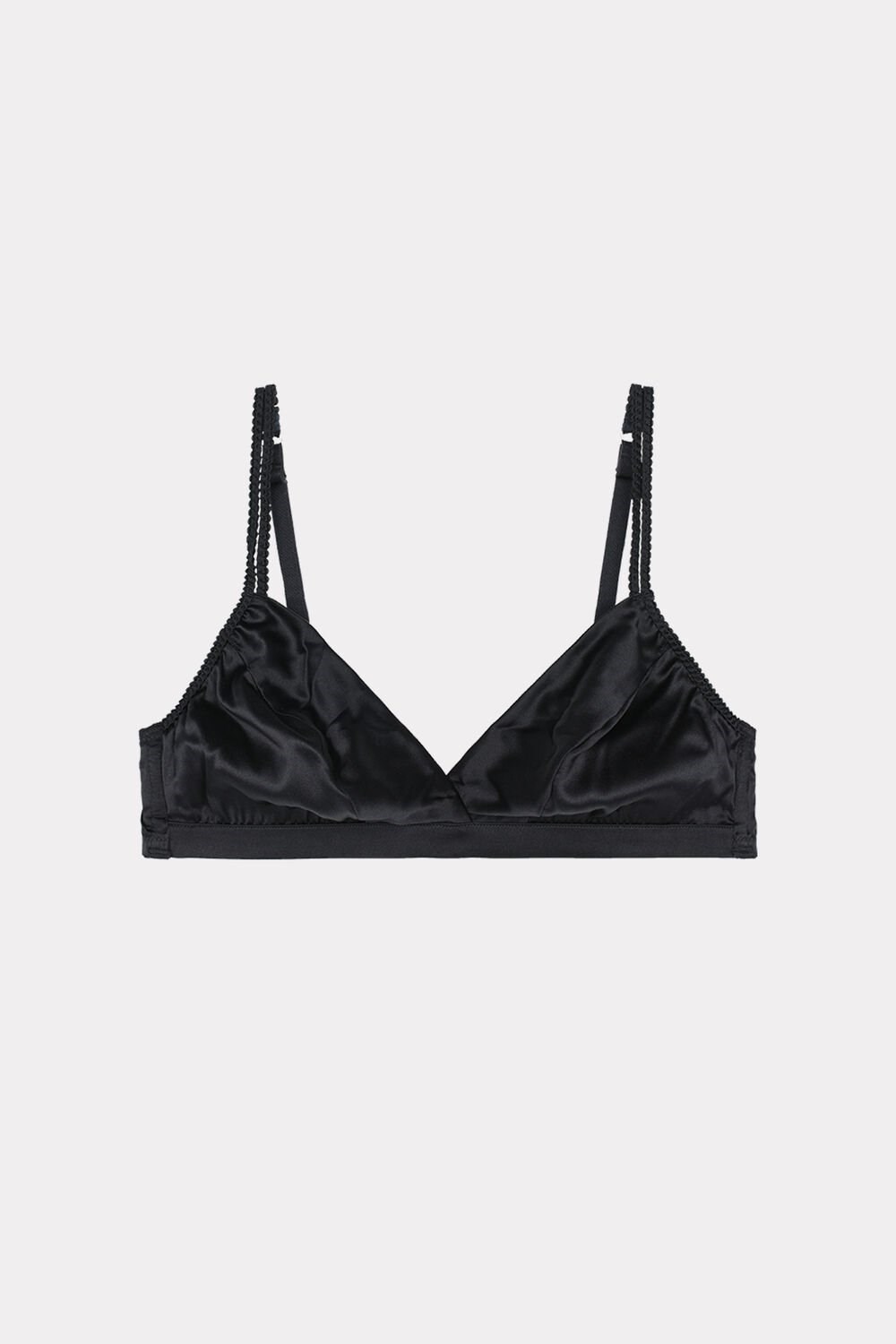 Black - 019 - Black Intimissimi Emma Silk Triangle Bra | RIUP-56821