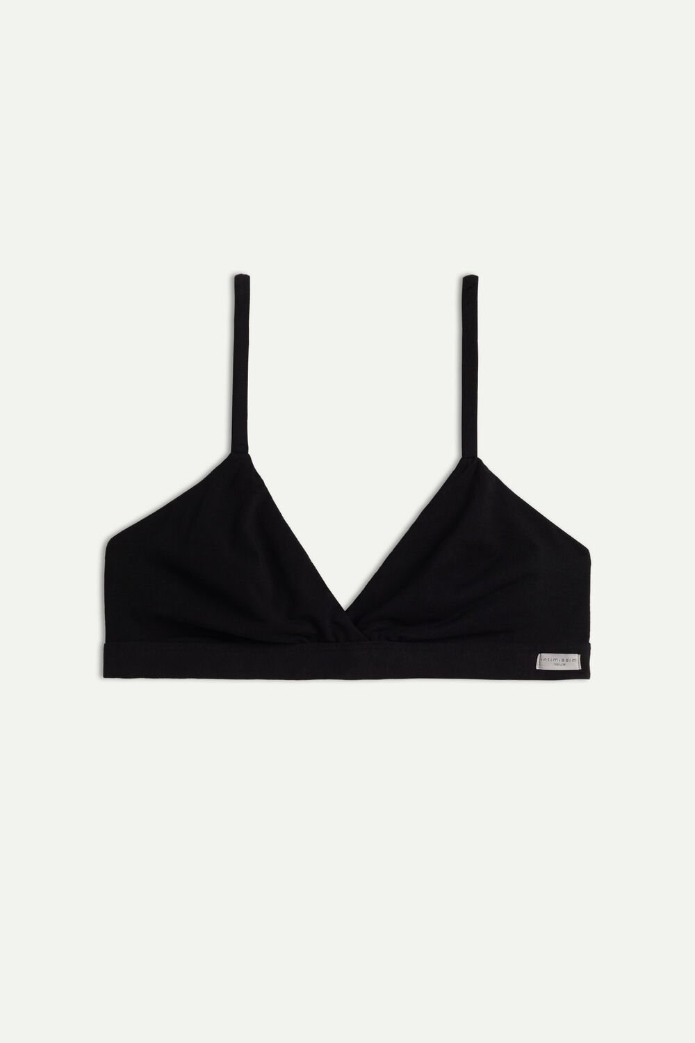 Black - 019 - Black Intimissimi Emma Triangle Bra in Natural Cotton | FLYK-10329