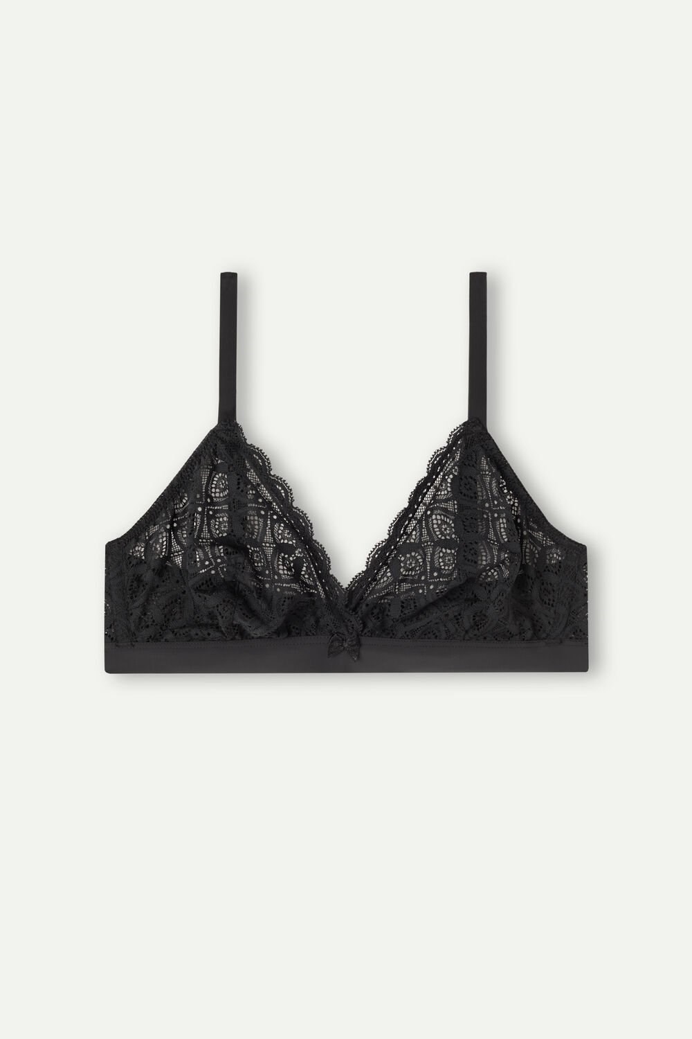 Black - 019 - Black Intimissimi Emma Triangle Bra in Lace | OJLA-04715