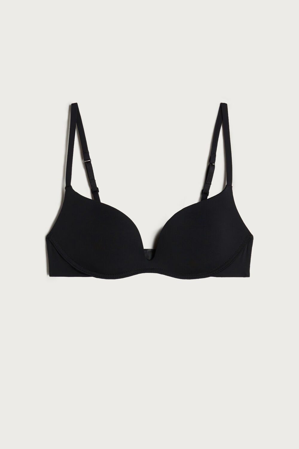 Black - 019 - Black Intimissimi Gioia B Cup Microfiber Super Push-Up Bra | KDST-53129