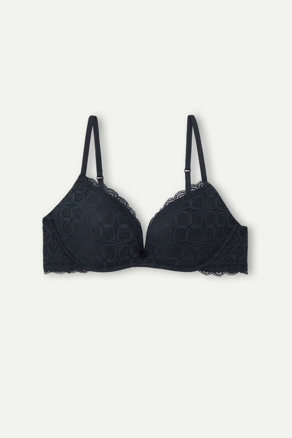 Black - 019 - Black Intimissimi Gioia Super Push-Up Bra in Lace | AVHD-45230