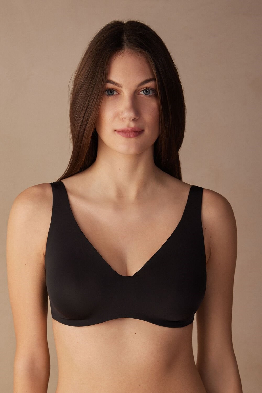 Black - 019 - Black Intimissimi Greta Balconette Bra in Ultralight Microfiber | CWJU-07328