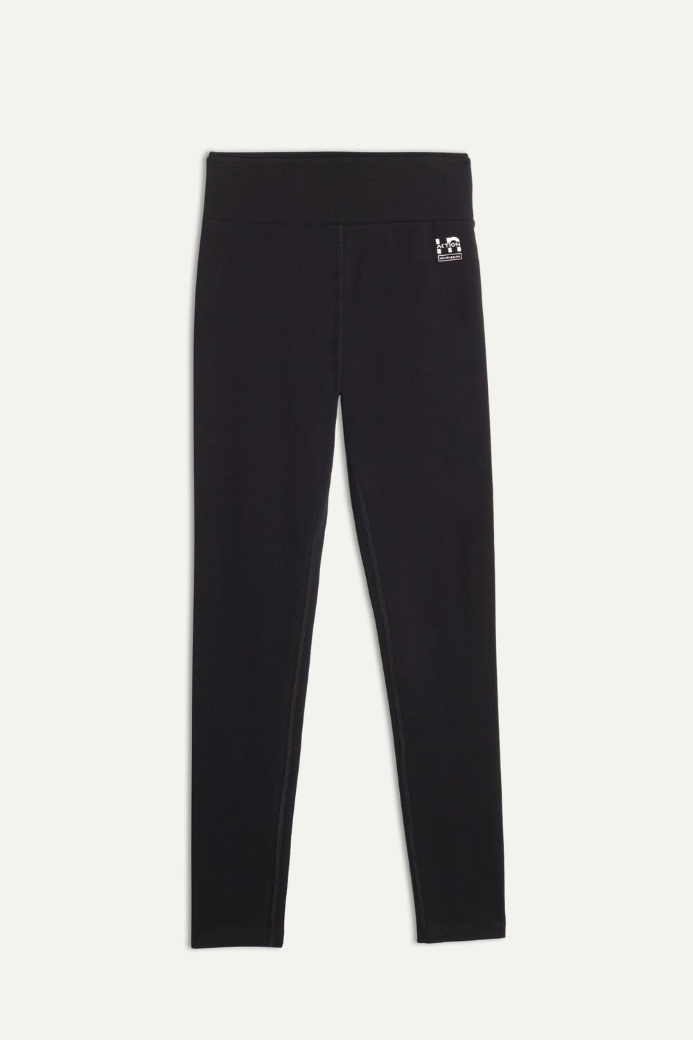 Black - 019 - Black Intimissimi In Action Leggings in Organic Stretch Cotton | FLUK-45380