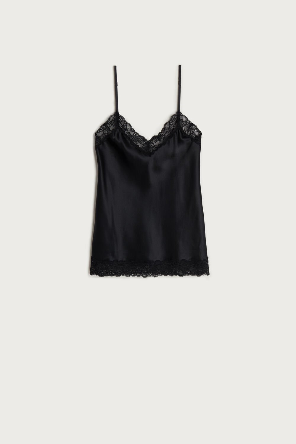 Black - 019 - Black Intimissimi Lace and Silk Top | ZYEG-34921