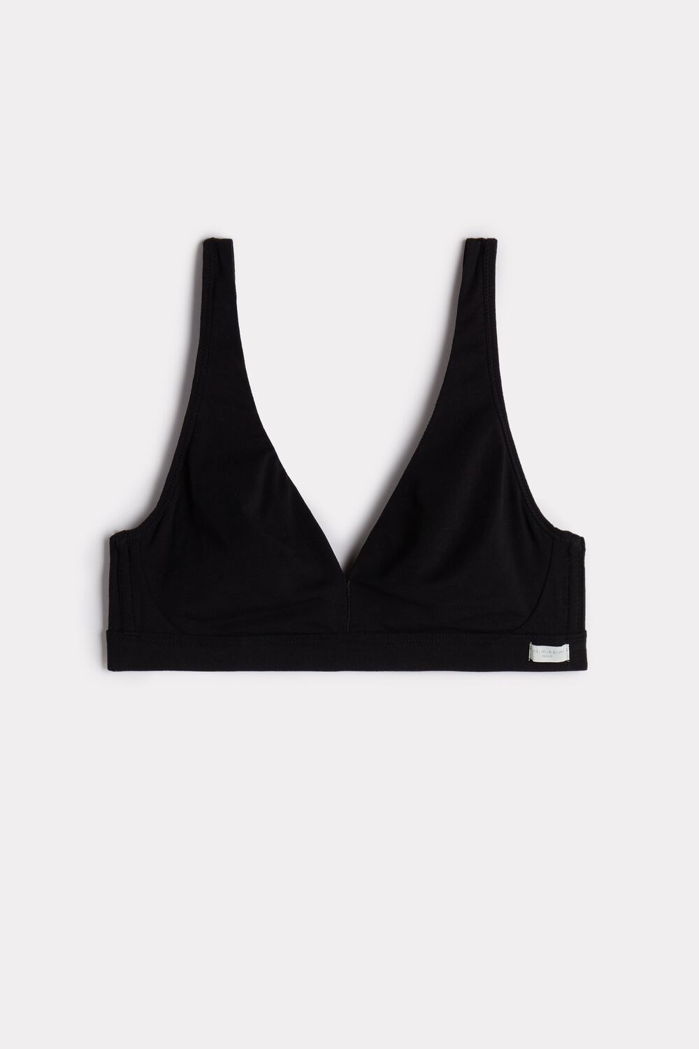 Black - 019 - Black Intimissimi Lara Cotton Triangle Bra | CDVO-02596