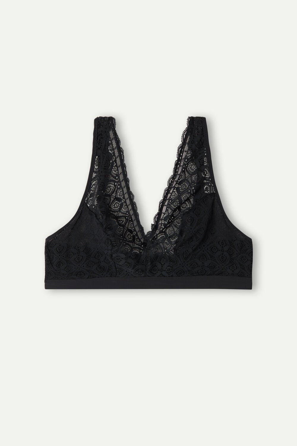 Black - 019 - Black Intimissimi Lara Triangle Bra in Lace | XYLO-89560