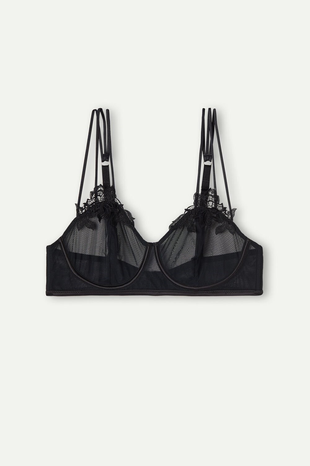 Black - 019 - Black Intimissimi Layers of Lust Balconette Bra | FGIK-57208