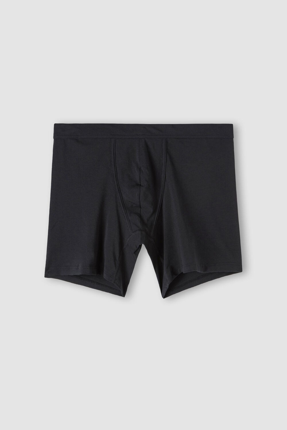 Black - 019 - Black Intimissimi Long Boxers in Stretch Supima® Cotton | FHQG-93426