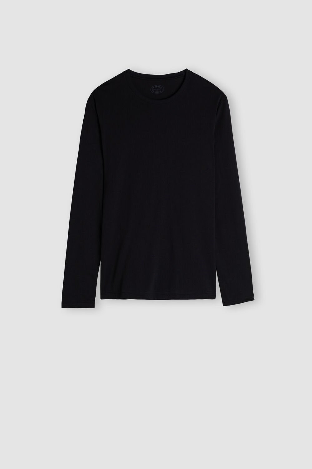 Black - 019 - Black Intimissimi Long-Sleeve Supima® Cotton Top | GCHX-87592