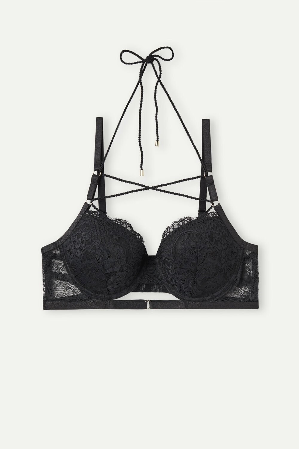 Black - 019 - Black Intimissimi Loosen Heartstrings Sofia Balconette Bra | FKOY-72649