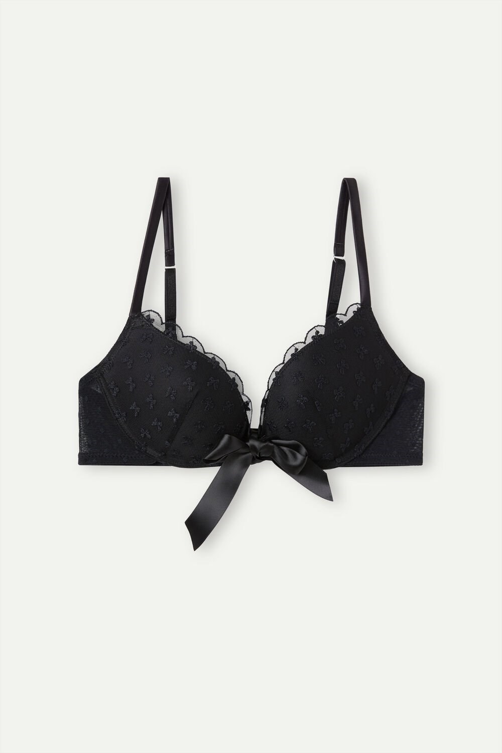 Black - 019 - Black Intimissimi Love Cadeau Gioia Super Push-up Bra | SCVP-76243