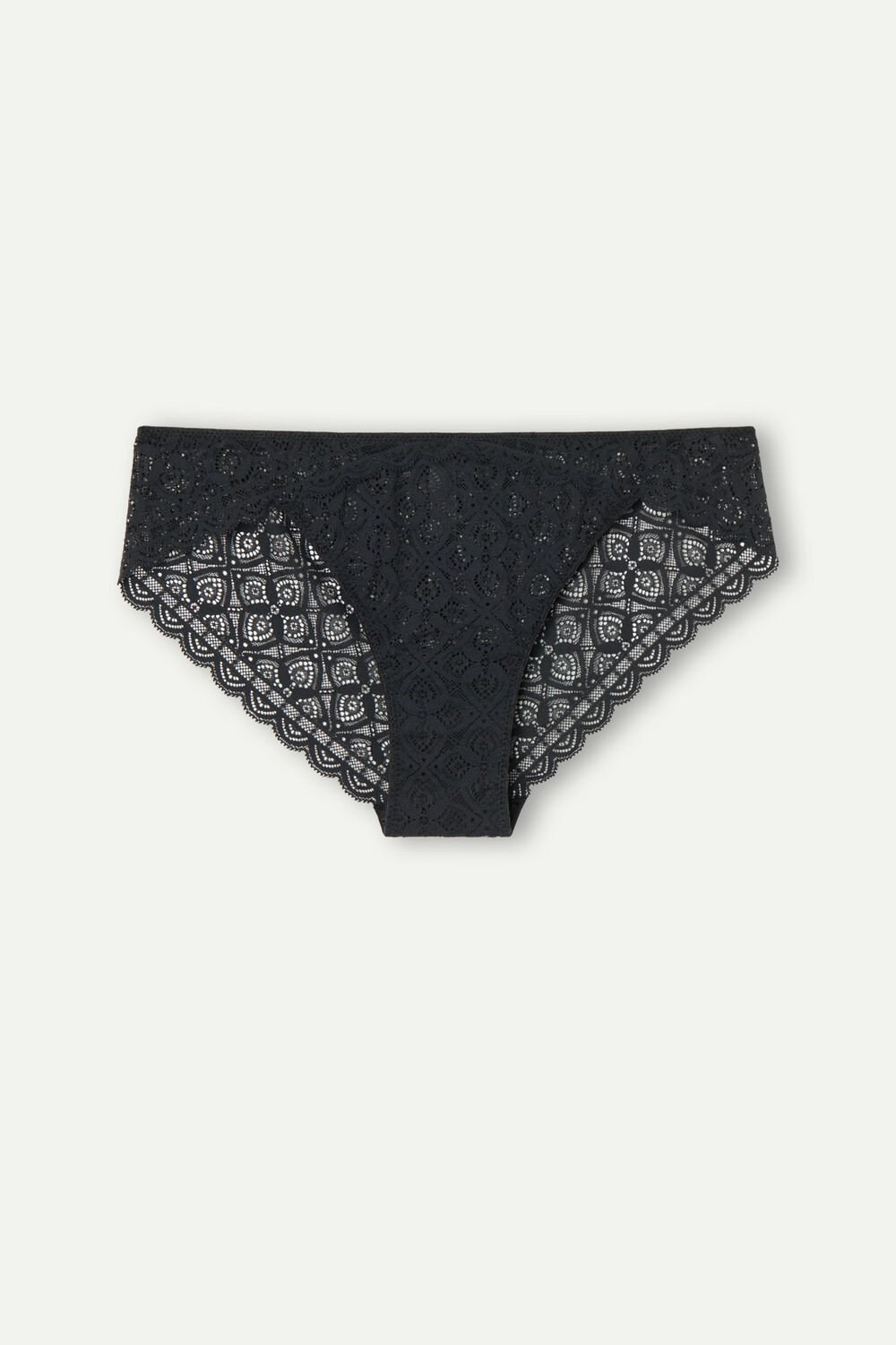 Black - 019 - Black Intimissimi Low Rise Lace Panties | DXVO-37841