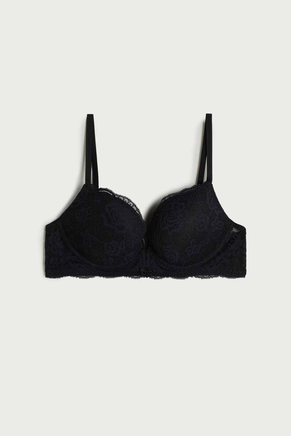 Black - 019 - Black Intimissimi Mia Lace Super Push-Up Bra | DLKM-83601