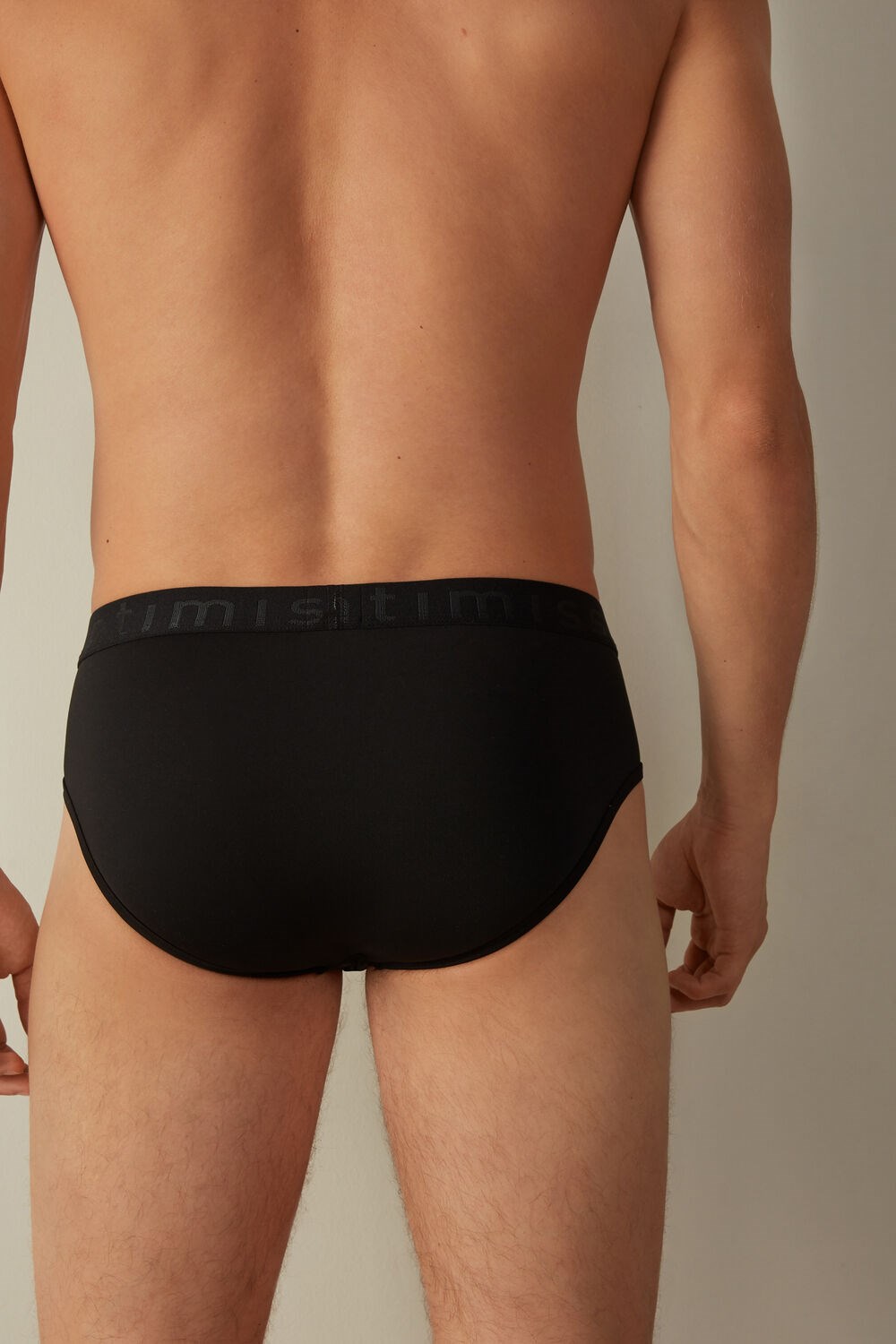 Black - 019 - Black Intimissimi Microfiber Briefs with Logo Detail | ABFI-04928