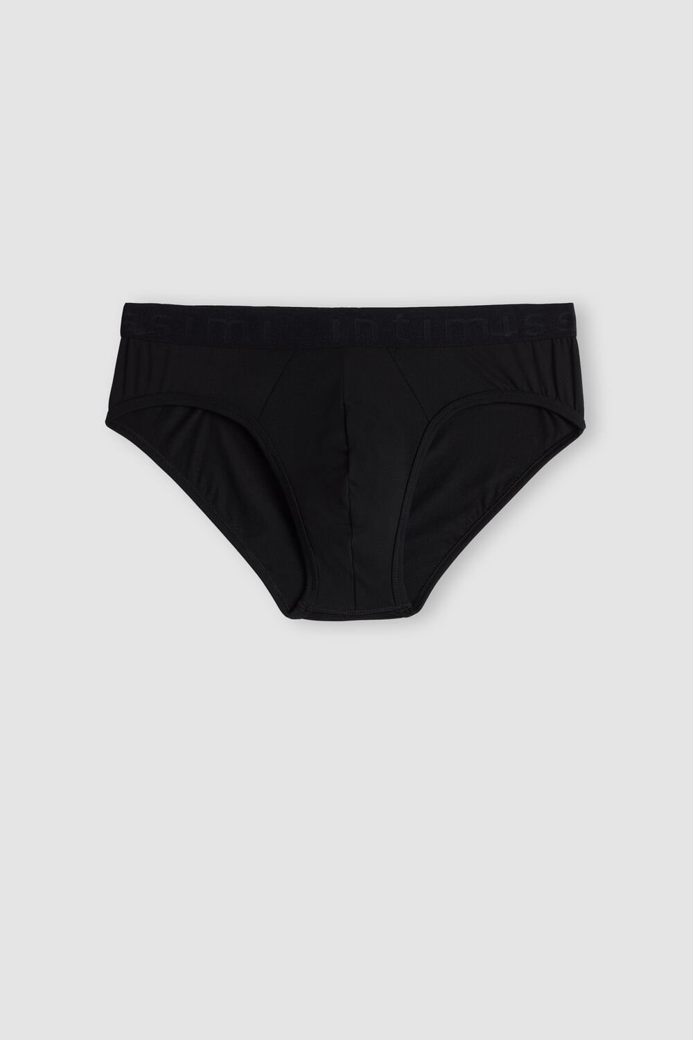 Black - 019 - Black Intimissimi Microfiber Briefs with Logo Detail | ABFI-04928