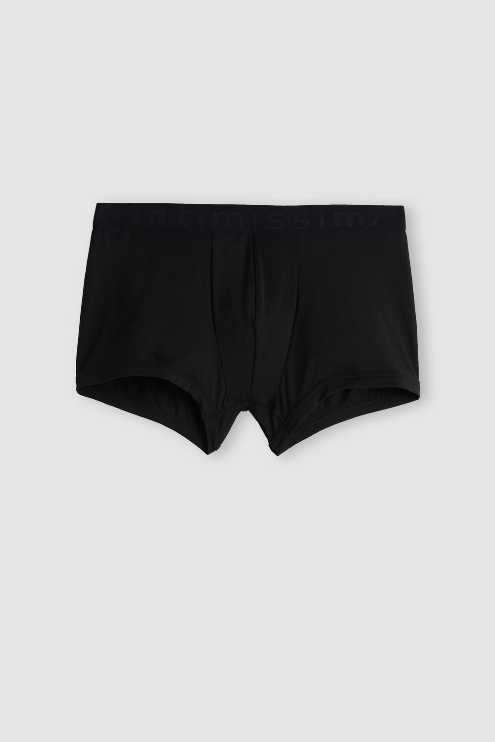 Black - 019 - Black Intimissimi Microfiber Logo Boxer Shorts | RLQO-82763