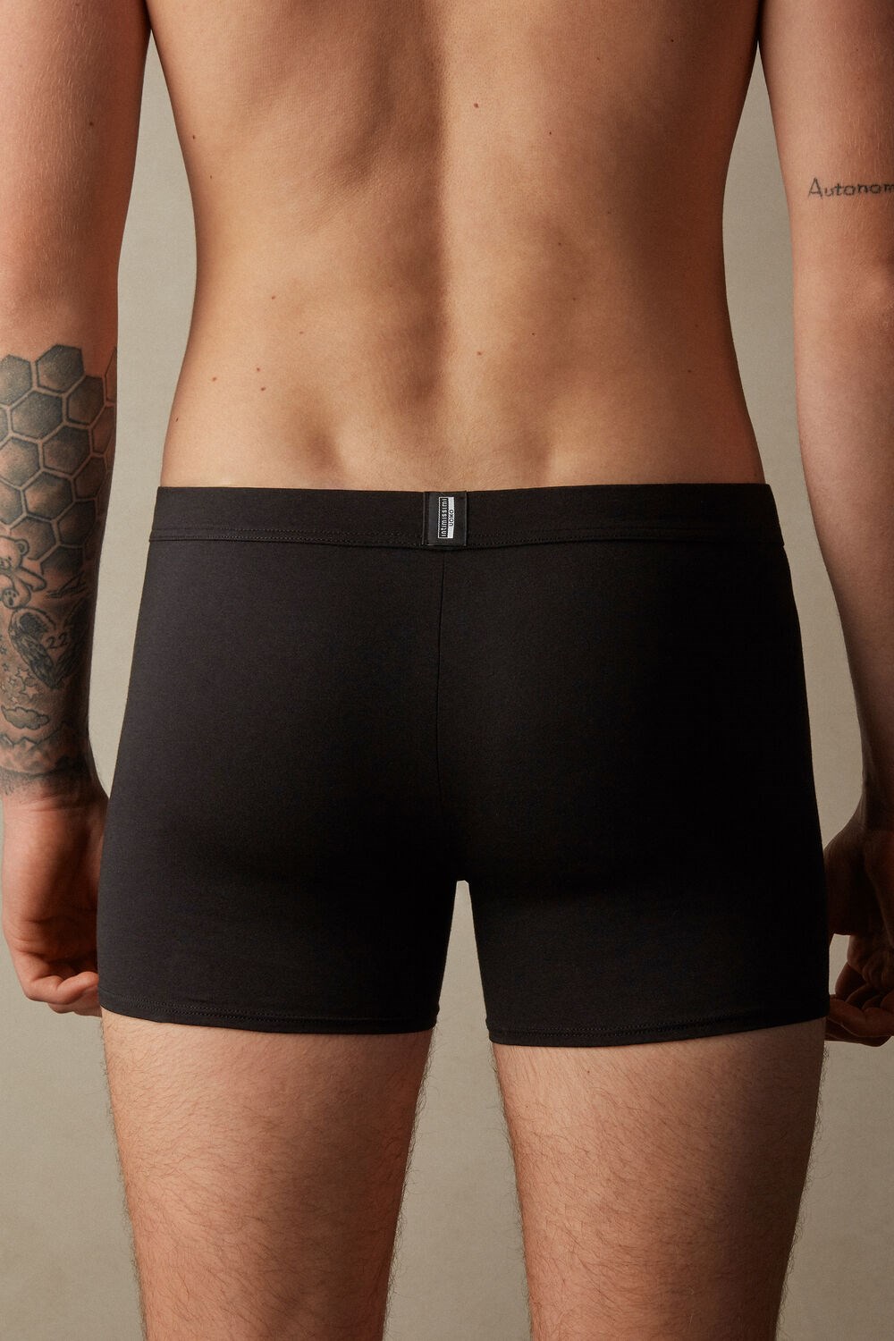 Black - 019 - Black Intimissimi Natural Fresh Supima® Cotton Boxers | LCED-64915