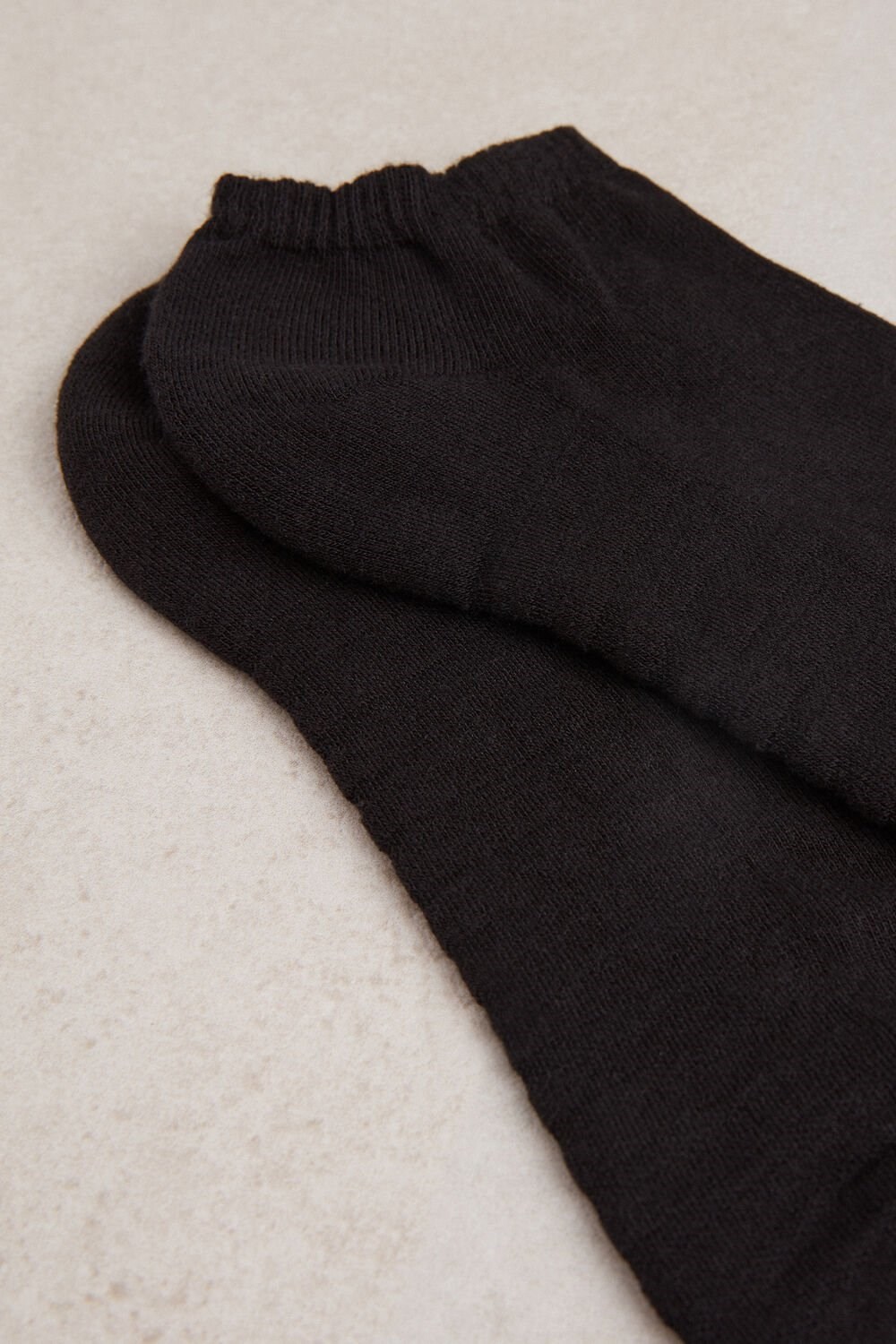 Black - 019 - Black Intimissimi No-show Socks in Terrycloth | DQJT-10293