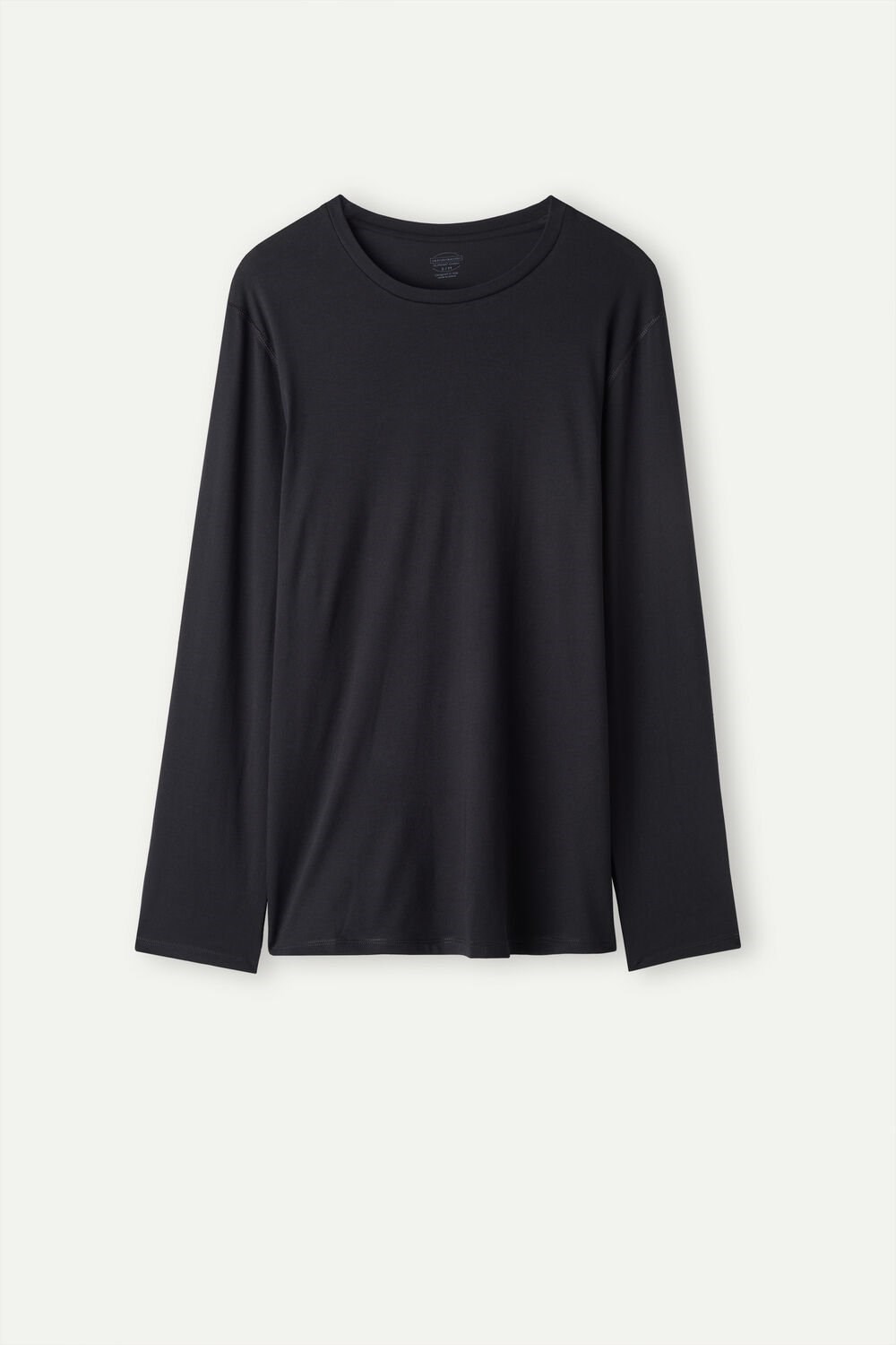 Black - 019 - Black Intimissimi Oversized Long Sleeve Top in Supima® Cotton | SIUF-69530