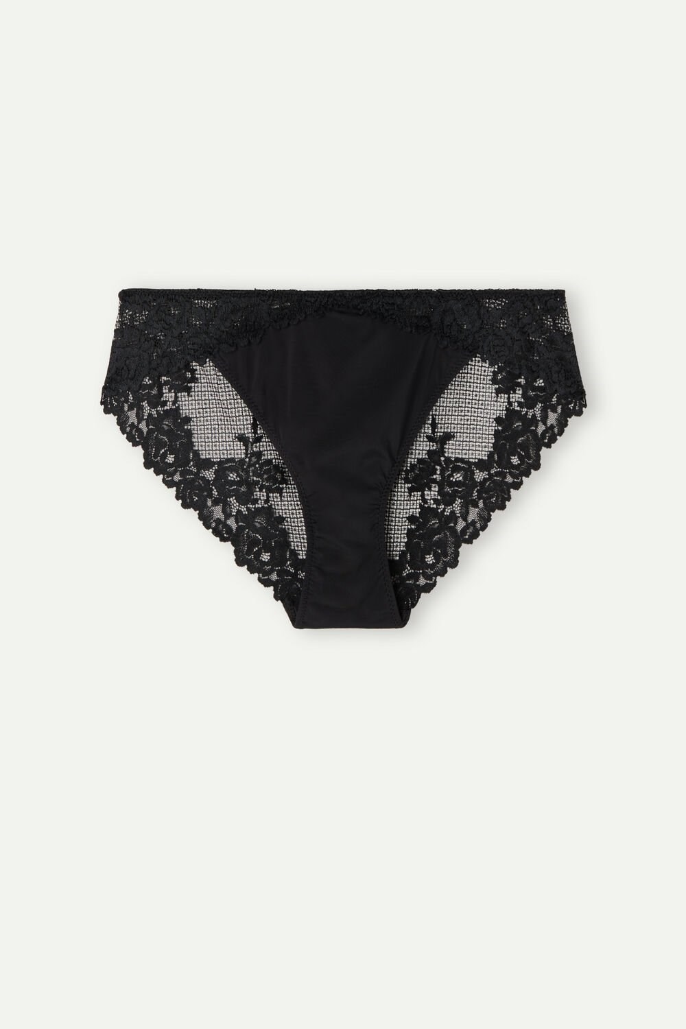 Black - 019 - Black Intimissimi Pretty Flowers Panties | OWPZ-02354