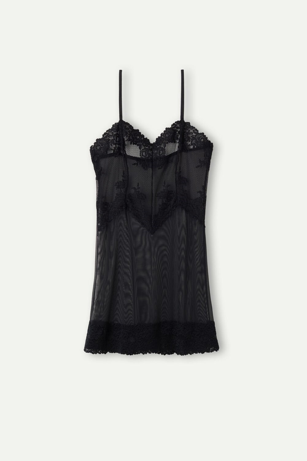 Black - 019 - Black Intimissimi Pretty Flowers Babydoll | QLGU-71458