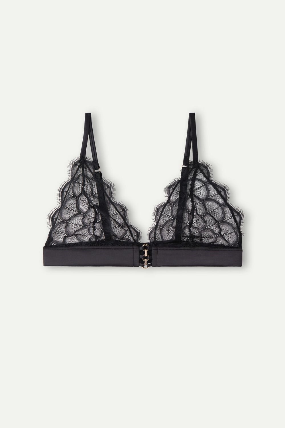 Black - 019 - Black Intimissimi Pure Charme Triangle Bra | CKYA-57316