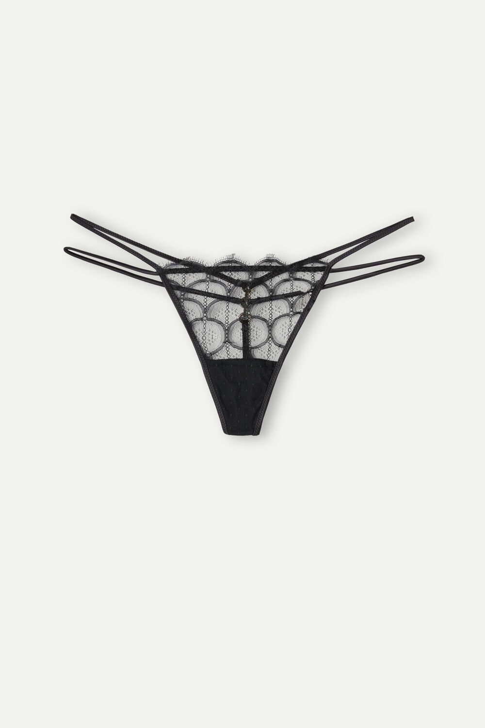 Black - 019 - Black Intimissimi Pure Charme String Thong | SOKI-28716