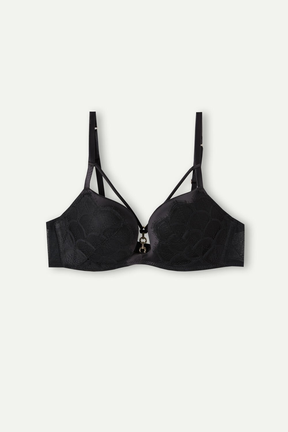 Black - 019 - Black Intimissimi Pure Charme Monica Push-Up Bra | TQHM-39216