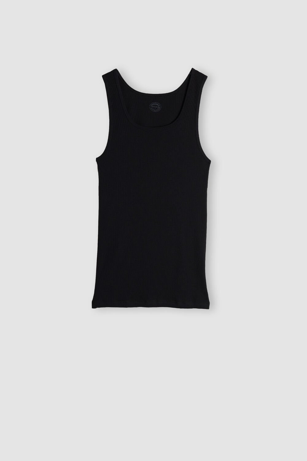 Black - 019 - Black Intimissimi Ribbed Supima Cotton Tank Top | XPEB-30627