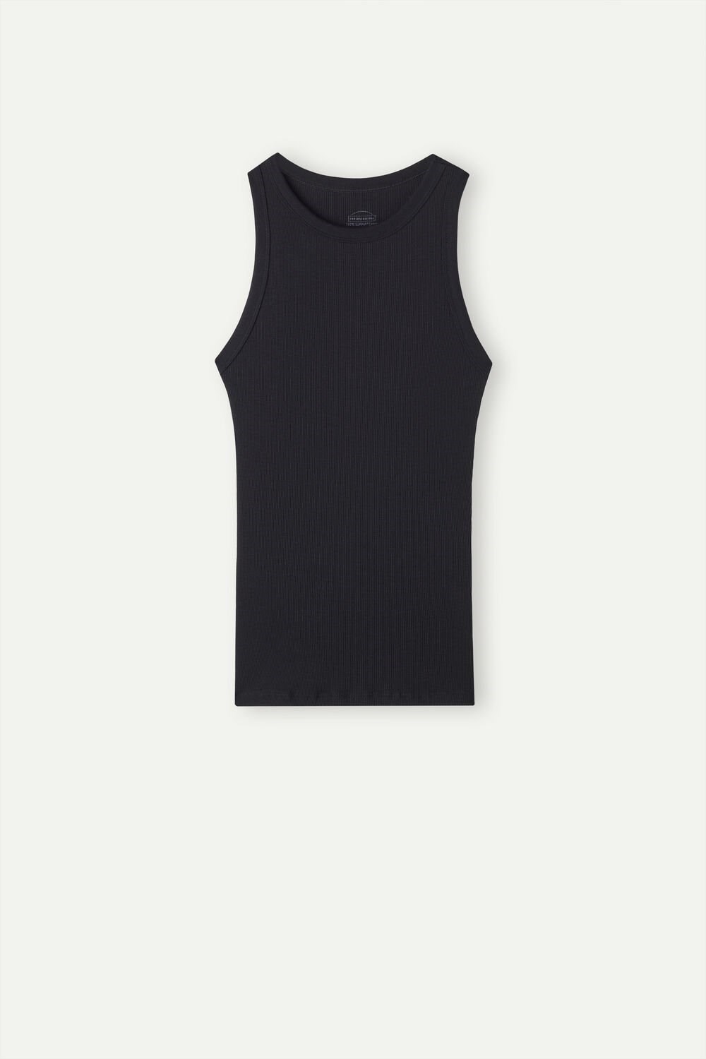 Black - 019 - Black Intimissimi Ribbed Tank Top in Supima® Cotton | UVXI-60421