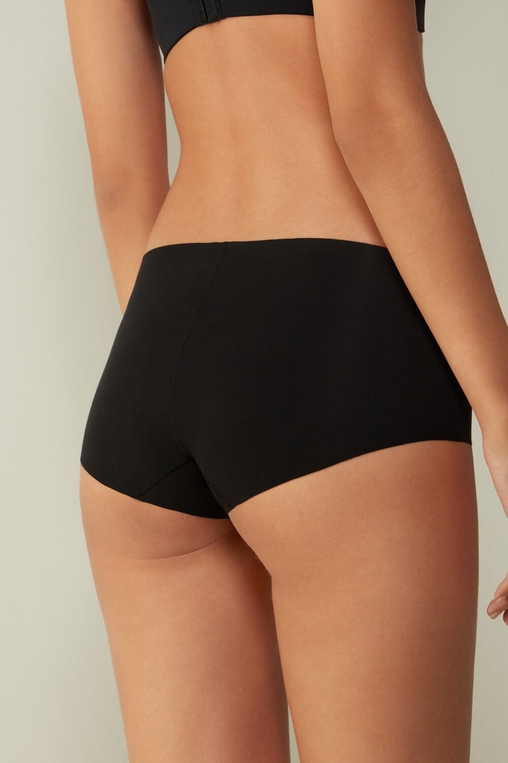 Black - 019 - Black Intimissimi Seamless Supima® Cotton Hipster | QTAW-58713