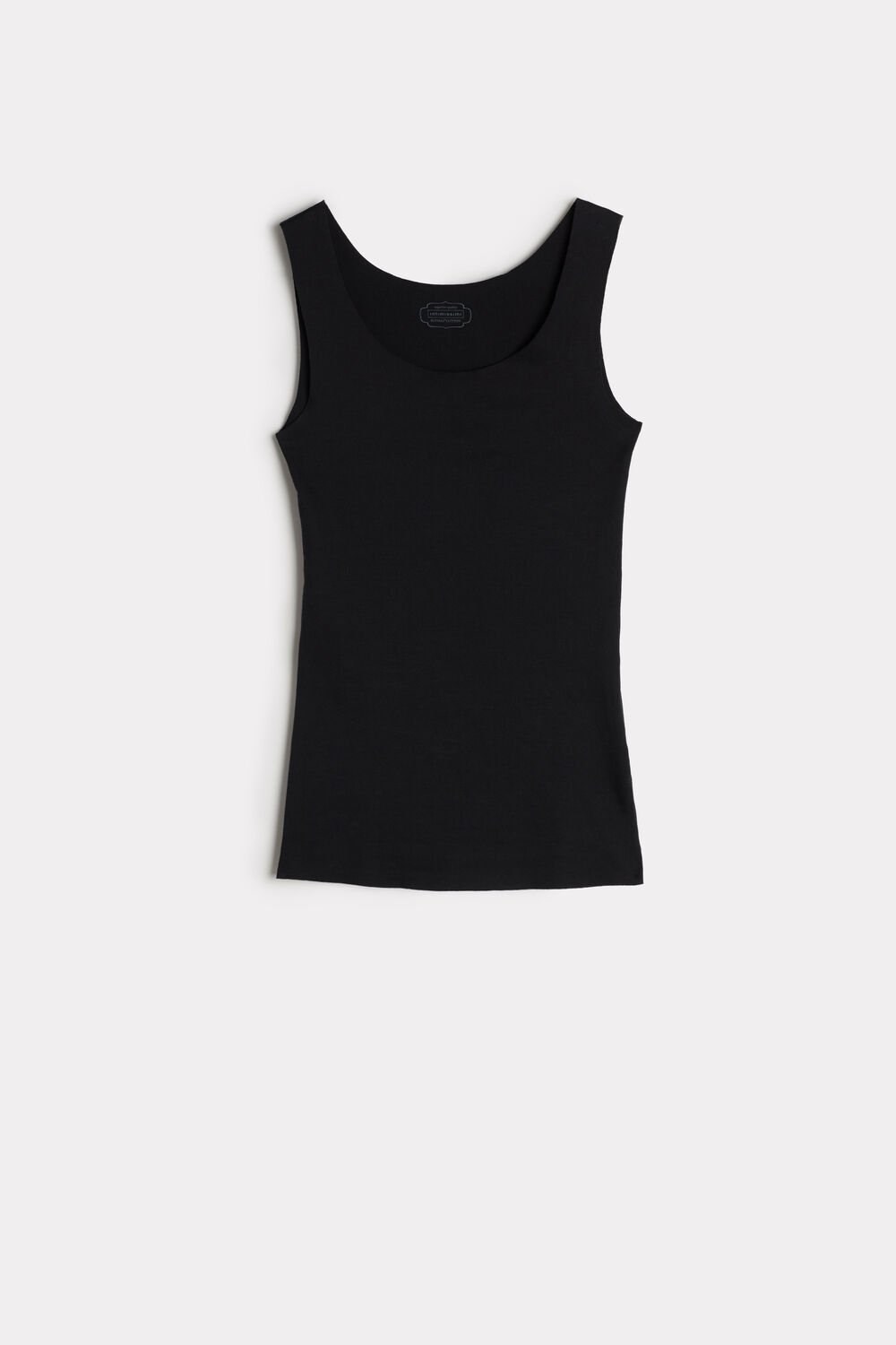 Black - 019 - Black Intimissimi Seamless Supima® Cotton Tank Top | XGBR-10453