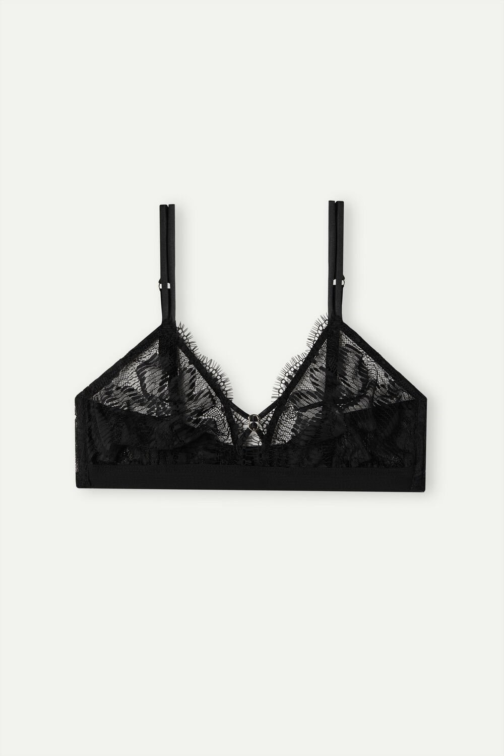 Black - 019 - Black Intimissimi Sensual Unbounded Triangle Bra | DLQO-75801