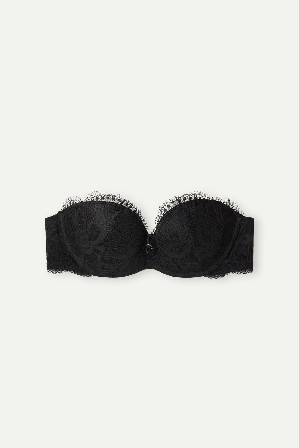 Black - 019 - Black Intimissimi Sensual Unbounded Monica Bandeau Bra | NZOC-29456