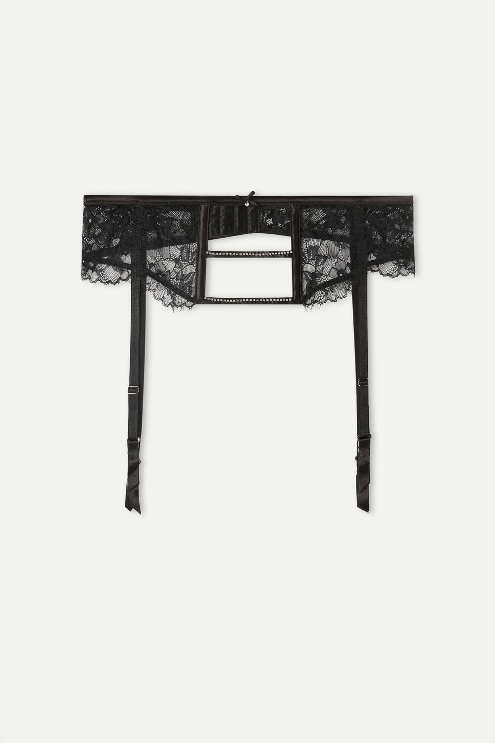 Black - 019 - Black Intimissimi Shine High Like Stars Garter Belt | HRIX-31928