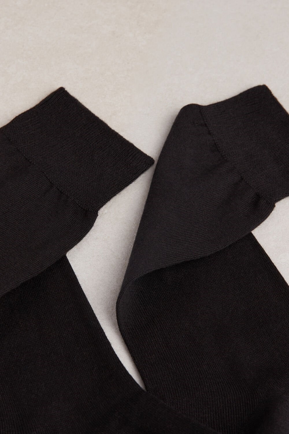 Black - 019 - Black Intimissimi Short Chashmere-Silk-Cotton Socks | MQPS-32160