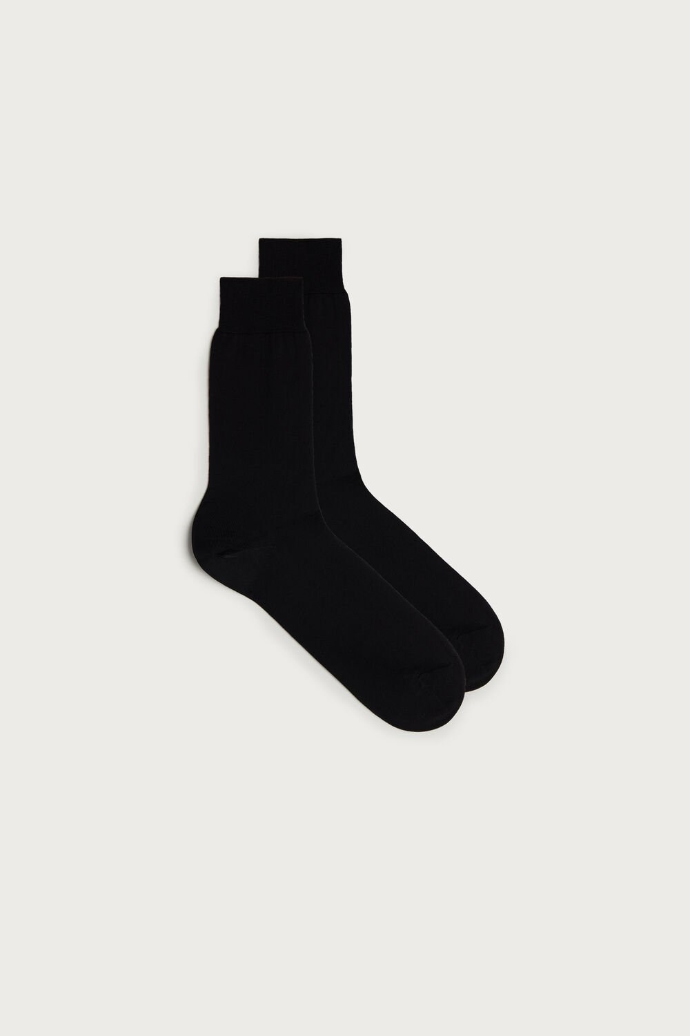 Black - 019 - Black Intimissimi Short Sateen Egyptian Cotton Socks | ZAYL-71095