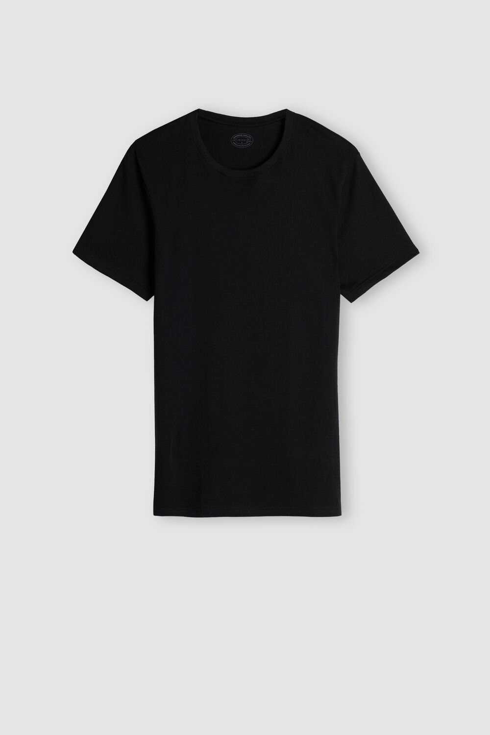 Black - 019 - Black Intimissimi Short Sleeve Crew Neck T Shirt in Supima® Cotton | RJWY-18495