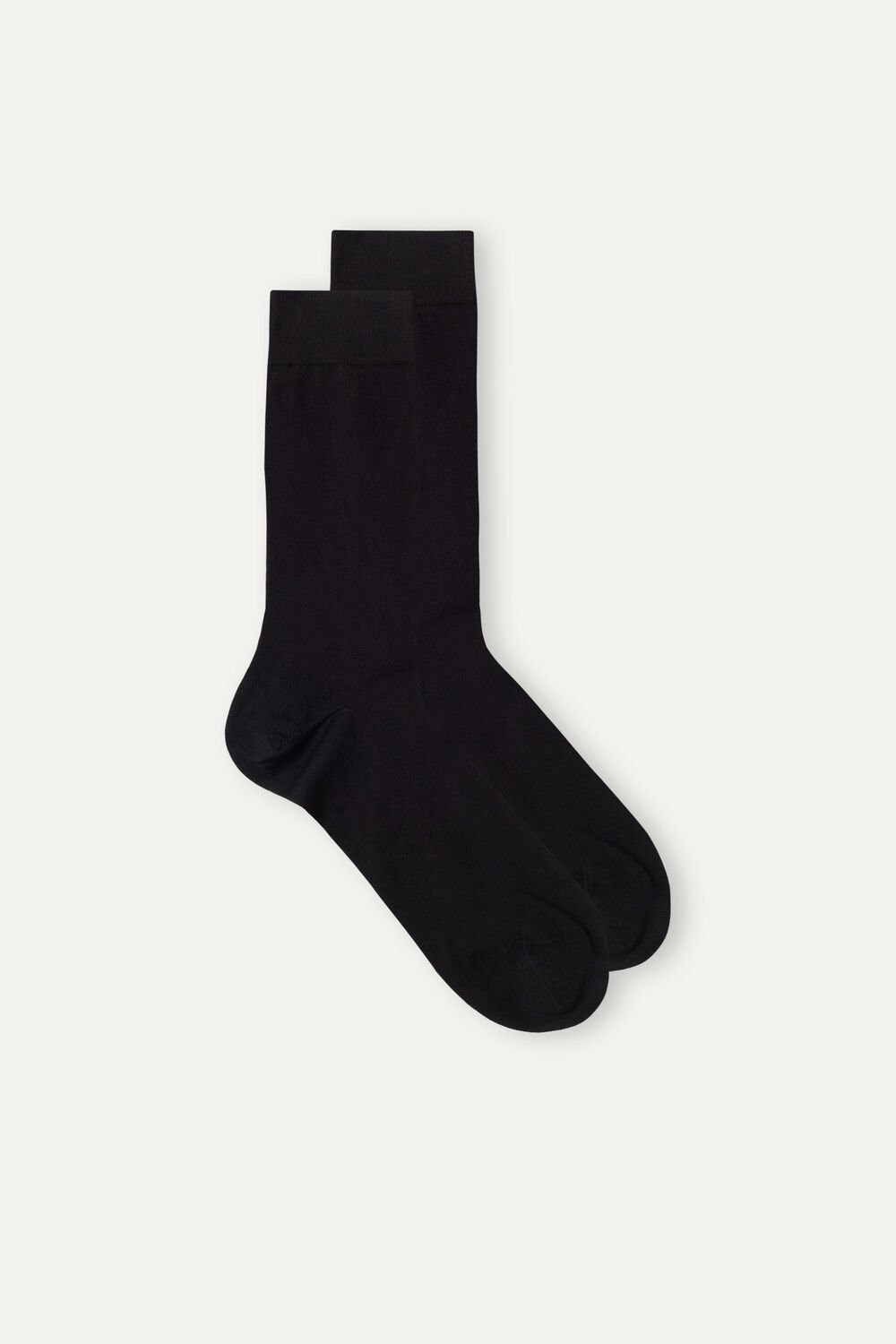 Black - 019 - Black Intimissimi Short Socks in Stretch Supima® Cotton | NCRE-25896