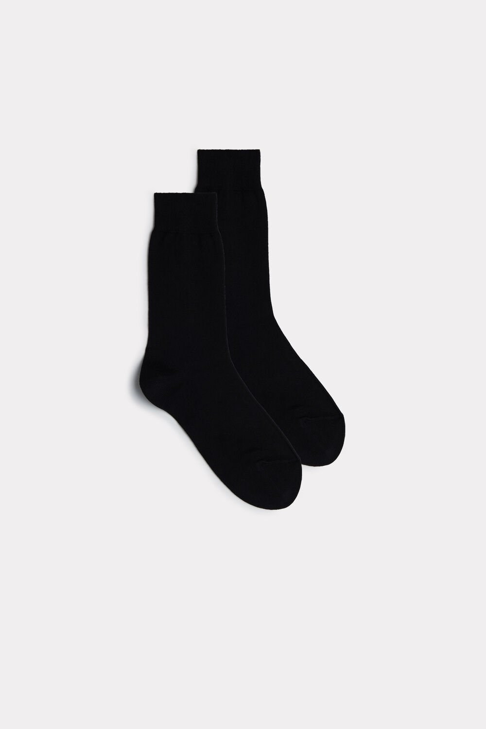 Black - 019 - Black Intimissimi Short Warm Cotton Socks | IQLF-50678