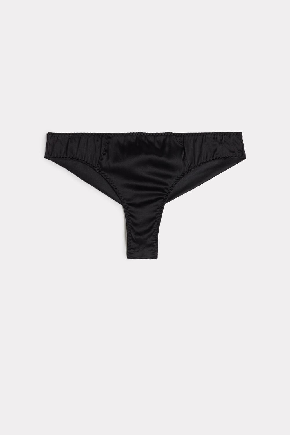 Black - 019 - Black Intimissimi Silk Cheeky Briefs | RWET-50318