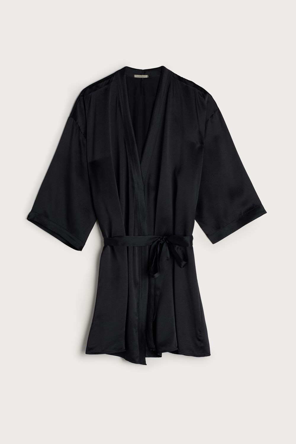 Black - 019 - Black Intimissimi Silk Kimono | ZJAG-53984