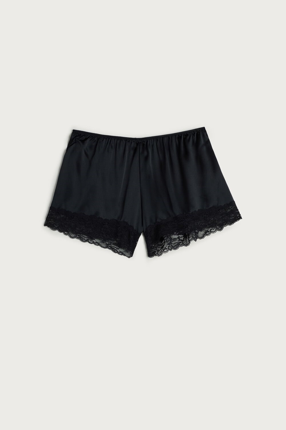 Black - 019 - Black Intimissimi Silk Shorts | BMJK-74590