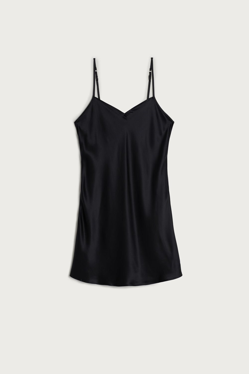 Black - 019 - Black Intimissimi Silk Slip | KHBY-97520