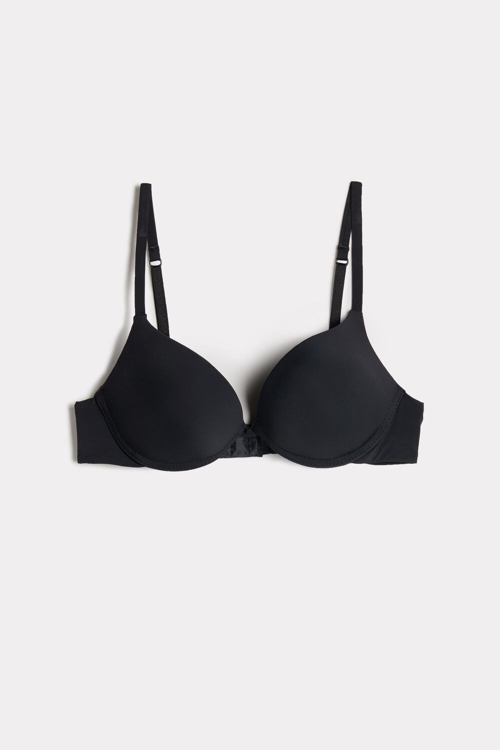 Black - 019 - Black Intimissimi Simona Microfiber Super Push-Up Bra | FYKD-39108